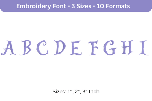 Alice Font Uppercase A to I: Embroidery Review