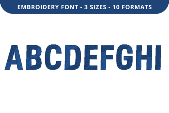 Jim Big Font A to I: Bold Embroidery for Apparel